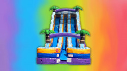 426724389 3553642364858606 1816105684548028287 n 1708043072 24 Ft Tropical Purple Dual Lane Slide