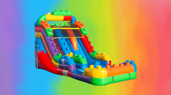 15 Ft Mega Blocks Dual Lane Slide