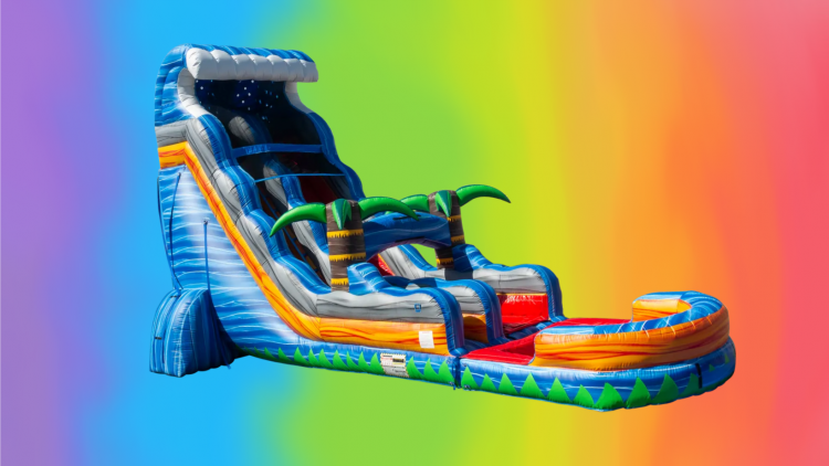 22 Ft Tropical Fireblast Single Lane Slide