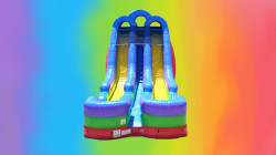 18 Ft Retro Rainbow Dual Lane Slide