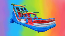 18 Ft Baja Splash Dual Lane Slide w/Pool